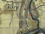 Замок в селе Вары на карте 2-ой половины 18 века