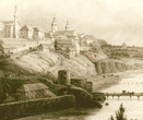 Захаржевская башня на фрагменте литографии середины 19 века