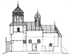 Церковь в Касперовцах: проект реставрации, продольный разрез