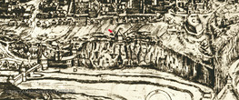 Захаржевская башня на фрагменте плана Киприана Томашевича