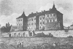 Подгорецкий замок: северный фасад дворца, рисунок 1-ой половины 19 века