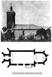 Костел в Бене - старое фото и план