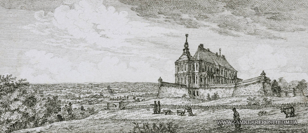 Подгорецкий замок: гравюра 1836 года