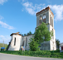 Костел в Подгайцах: общий вид с северо-запада